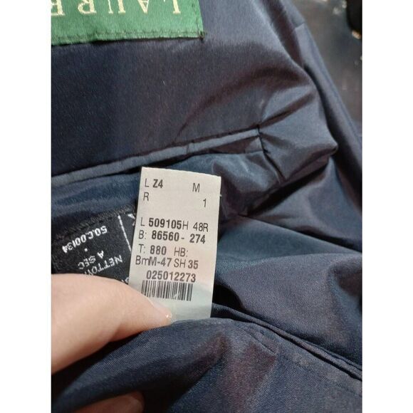 Lauren Ralph Lauren Blazer Men's 48R Navy 100% Wool - Picture 8 of 10